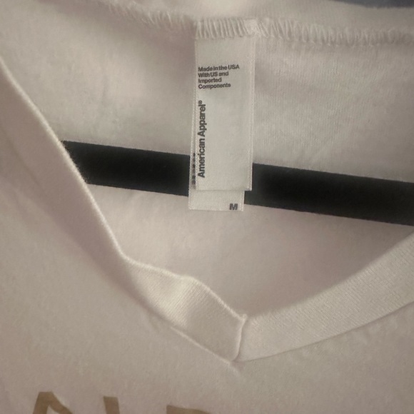 AOII t shirt Alpha Omicron Pi AOII American Apparel Size M White with Gold Foil - Picture 2 of 7